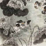 【已售】王宝钦六尺《荷塘初雪》当代花鸟牡丹画名家（询价）