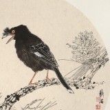 【已售】陈薪名《鸣春》 第六届全国花鸟画展金奖获得者