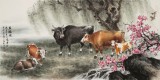 【已售】邹本财 四尺《五福图》 公主岭市美协常务副主席