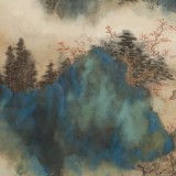 【已售】吴显刚 四尺斗方《春江泛舟》 贵州七星关美协主席