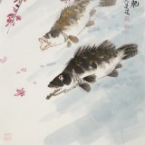 梁景欣 三尺《桃花流水鳜鱼肥》 学院派画家