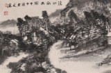 胡书文 四尺对开《溪山秋爽图》中国书画院创作院副院长（询价）