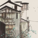 【已售】苗雨 四尺斗方《江南水乡》 辽宁工美教授 师从吴冠中