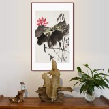 【已售】庾超然 四尺三开《荷塘翠影》 黄鹤楼书画院院长