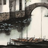 【已售】苗雨 四尺斗方《江南》 辽宁工美教授 师从吴冠中