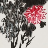 【已售】庾超然 四尺三开《秋菊》 黄鹤楼书画院院长