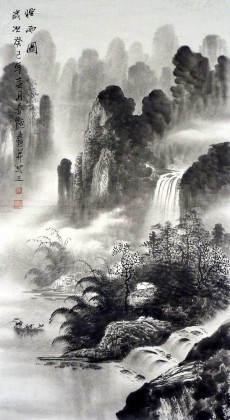 蒋春艳 三尺《烟雨图》
