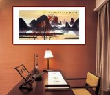 陈献钧 四尺三开《秋江烟雨》