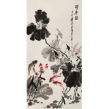 王宝钦 四尺《荷香图》当代花鸟牡丹画名家（询价）