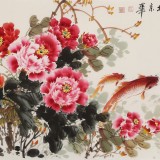 【已售】王宝钦小六尺《富贵有余》当代花鸟牡丹画名家（询价）