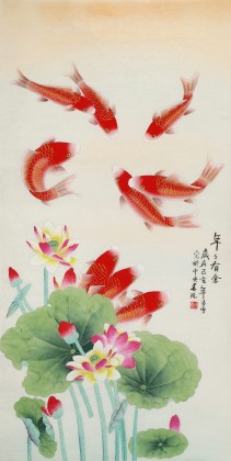 【已售】凌雪 四尺《年年有余》 北京美协会员