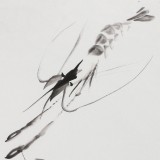 【已售】庾超然 四尺斗方《虾趣》 黄鹤楼书画院院长