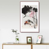 【已售】陈薪名《荷花鸳鸯图》第六届全国花鸟画展金奖获得者