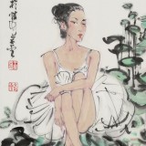 【已售】王其志 《青荷之舞》  中美协会员 江苏赣榆美协副主席