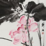 【已售】陈薪名《荷花鸳鸯图》第六届全国花鸟画展金奖获得者