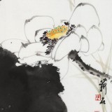 【已售】陈薪名《荷风清远》 第六届全国花鸟画展金奖获得者