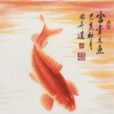 可定制 周升达 三尺《富贵久鱼》 中国画院国画组长（询价）