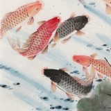 【已售】梁景欣 六尺斗方《九顺呈祥》 青大美院学院派画家