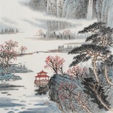 【已售】廖崧越 四尺三开《溪山到处有芳林》 广西桂林美协会员