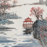 【已售】廖崧越 四尺三开《溪山到处有芳林》 广西桂林美协会员