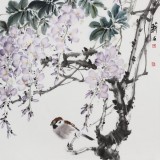 【已售】陈薪名《紫气东来》 第六届全国花鸟画展金奖获得者