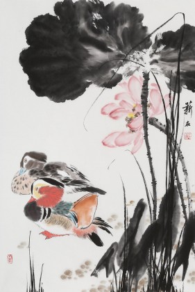 【已售】陈薪名《和美图》中美协会员 第六届全国花鸟画展金奖获得者