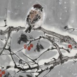 【已售】陈薪名《雪韵》 第六届全国花鸟画展金奖获得者