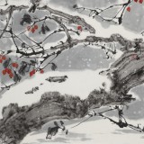 【已售】陈薪名《雪韵》 第六届全国花鸟画展金奖获得者