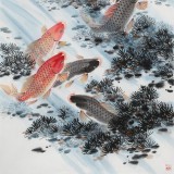 【已售】梁景欣 四尺《九龙献瑞》 青大美院学院派画家