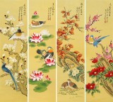 【已售】凌雪 四条屏《春夏秋冬》 北京美协会员
