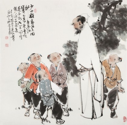 【已售】连红武 四尺斗方《少小离家老大回》 徐悲鸿画院华北分院副院长