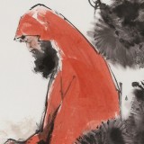 连红武 四尺斗方《面壁图》 徐悲鸿画院华北分院副院长