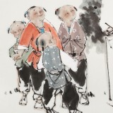 【已售】连红武 四尺斗方《少小离家老大回》 徐悲鸿画院华北分院副院长