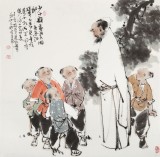 【已售】连红武 四尺斗方《少小离家老大回》 徐悲鸿画院华北分院副院长