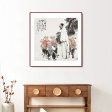 【已售】连红武 四尺斗方《少小离家老大回》 徐悲鸿画院华北分院副院长