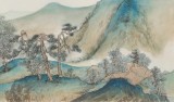 【已售】葛化帅 工笔青绿山水画《云净山浮翠》 千竹书院成员