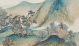 【已售】葛化帅 工笔青绿山水画《云净山浮翠》 千竹书院成员