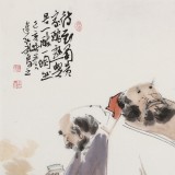 【已售】连红武 四尺斗方《共君一醉一陶然》 徐悲鸿画院华北分院副院长