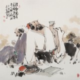 【已售】连红武 四尺斗方《共君一醉一陶然》 徐悲鸿画院华北分院副院长