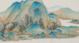 【已售】葛化帅 工笔青绿山水画《洞庭湖春色》 千竹书院成员