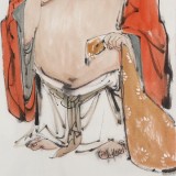 【已售】连红武 四尺三开《笑口常开》 徐悲鸿画院华北分院副院长