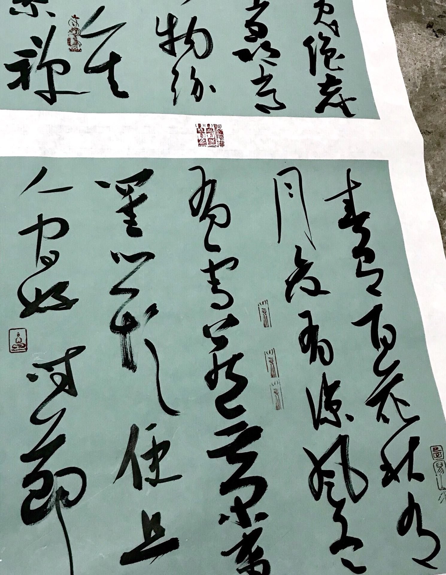 姚宏宇 六尺对开草书《禅偈四则》 - 草书 - 99字画网