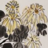 【已售】庾超然 四尺三开《秋菊有佳色》 黄鹤楼书画院院长