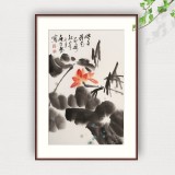 【已售】庾超然 四尺三开《映日荷花别样红》 黄鹤楼书画院院长
