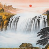 【已售】杨铭昌 小六尺《富水长流》 安徽山水画研究协会理事