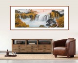 【已售】杨铭昌 小六尺《富水长流》 安徽山水画研究协会理事