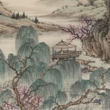 吴显刚 六尺对开《春江泛舟》贵州七星关美协主席