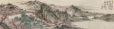 吴显刚 六尺对开《春江泛舟》贵州七星关美协主席