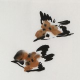庾超然 四尺三开《秋菊》 黄鹤楼书画院院长