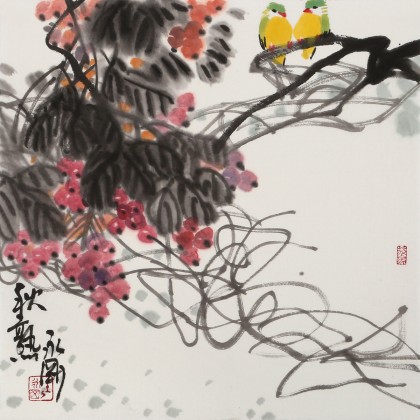 【已售】王永刚 斗方小品《秋熟》 78岁国家一级美术师
